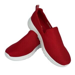 Skechers GOwalk Goga Max Red Slip On Sneakers Women’s 9 Mesh Comfort Shoes